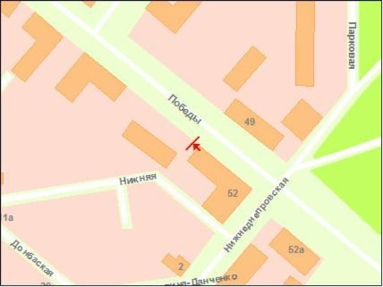 Схема рекламной плоскости по адресу вул.Перемоги-вул.Паркова, №1, ст.Б