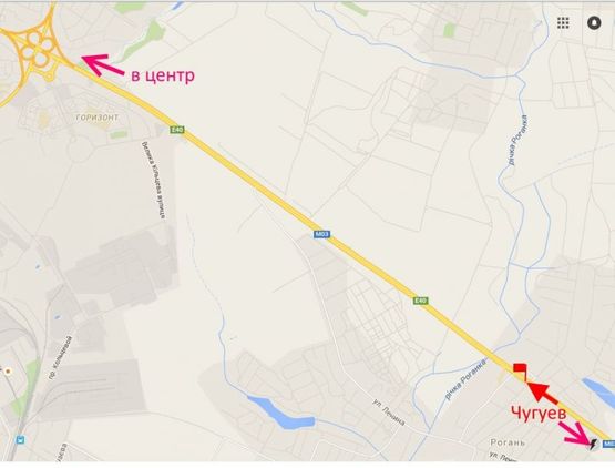 Схема рекламной плоскости по адресу Московский пр-т - Ростовская трасса -пос. Рогань-въезд в город