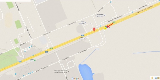 Схема рекламной плоскости по адресу Броварський пр-т перед виїздом з вул. Попудренка