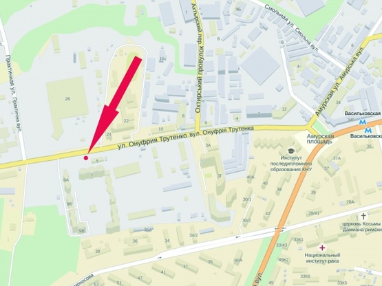 Схема рекламної площини за адресою ул.О.Трутенко,7 (к Окружной дороге, суперм.Метро и Эпицентр)