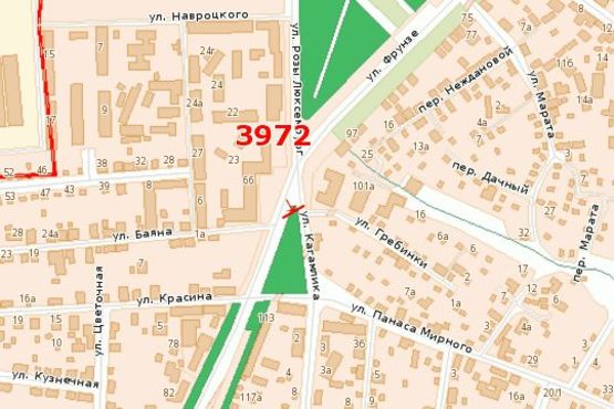 Схема рекламной плоскости по адресу Європейська вул. - Кагамлика вул.