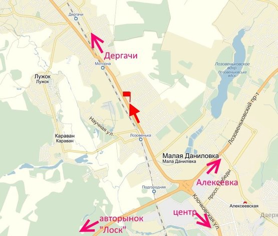 Схема рекламной плоскости по адресу Малая Даниловка-коттеджный поселок" Поле чудес"-в ст. Дергачей-низ-этажерка №1