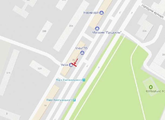 Схема рекламной плоскости по адресу Богдана Хмельницкого пр-т. 22/24, возле "АТЛ"