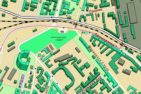 Схема рекламної площини за адресою ул. Черноморского Казачества / ул. Приморская