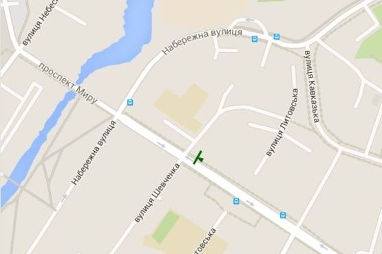 Схема рекламной плоскости по адресу Миру просп. - Шевченка вул.