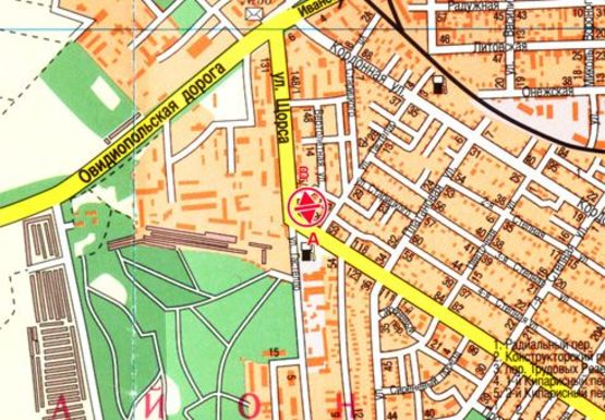 Схема рекламной плоскости по адресу Щорса ул. - Гастелло ул.