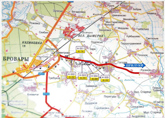 Схема рекламної площини за адресою трасса Киев-Сумы_км 30+730_левый // в Киев