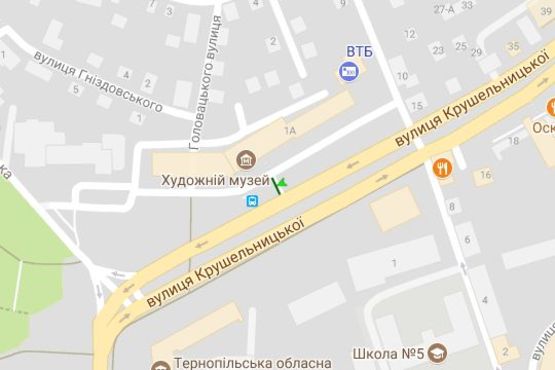 Схема рекламної площини за адресою Крушельницької вул., 1-а