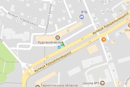 Схема рекламної площини за адресою Крушельницької вул., 1-а