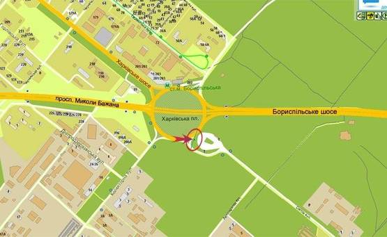 Схема рекламной плоскости по адресу Харьковская площадь (А) левый