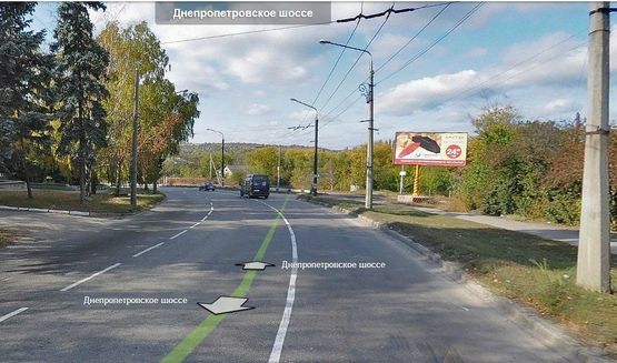 Схема рекламной плоскости по адресу Днепровское шоссе - Громовой пер.