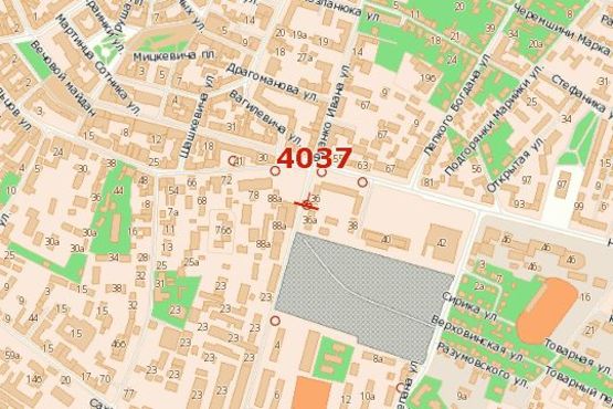 Схема рекламной плоскости по адресу Андрія Мельника вул. - Незалежності вул.