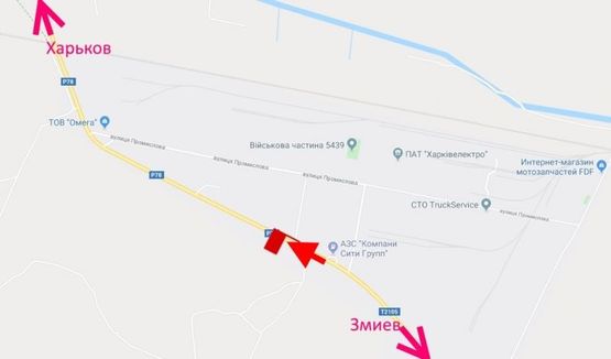 Схема рекламной плоскости по адресу пос. Васищево- в р-не ул Промышленная-возле АЗС ОВИС -в ст. Харькова -верх