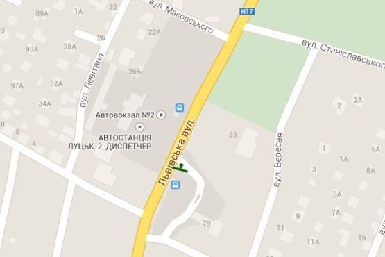 Схема рекламной плоскости по адресу Львівська вул., 79 - Трутовського вул. (з центру)