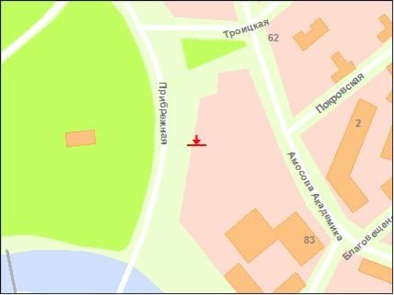 Схема рекламной плоскости по адресу Набережна магістраль  - лікарня Водників, ст.Б