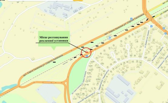 Схема рекламной плоскости по адресу ул.Тюленина, Набережная магистраль