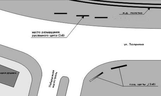 Схема рекламной плоскости по адресу Набережная-Тюленина