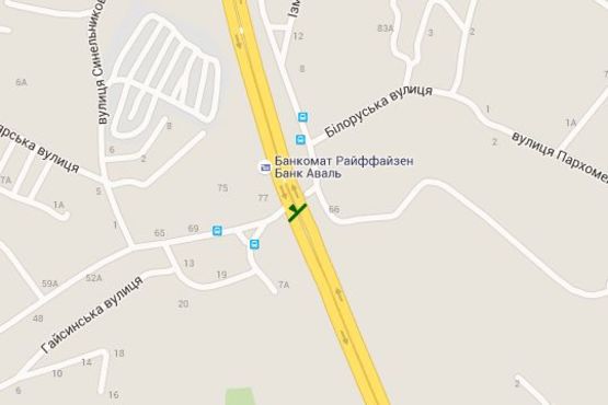 Схема рекламной плоскости по адресу Калинівська вул., (Ізмайлівська вул.)