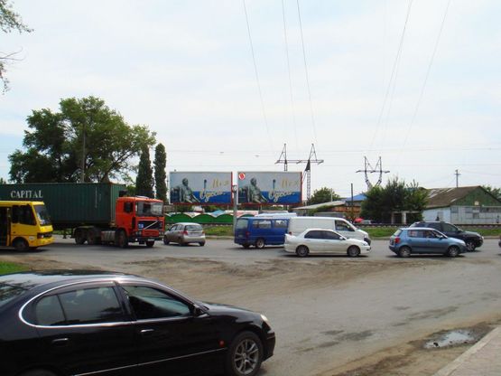 Схема рекламної площини за адресою Дальницкое шоссе / ул. Крайняя (Рынок) №2 "Чебурашка"