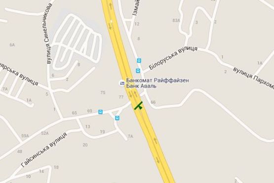 Схема рекламной плоскости по адресу Калинівська вул., (Ізмайлівська вул.)