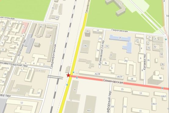 Схема рекламної площини за адресою Ул. Среднефонтанская / ул. Семинарская