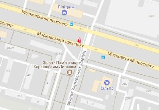 Схема рекламной плоскости по адресу Московский пр., 204-2 - Харьковских Дивизий ул.