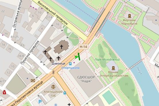 Схема рекламной плоскости по адресу Велика Перспективна вул. - Верхня Пермська вул., 1