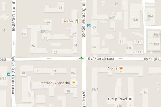 Схема рекламной плоскости по адресу Велика Васильківська вул., 84 - Ділова вул., (магазин "Rich") (№5)