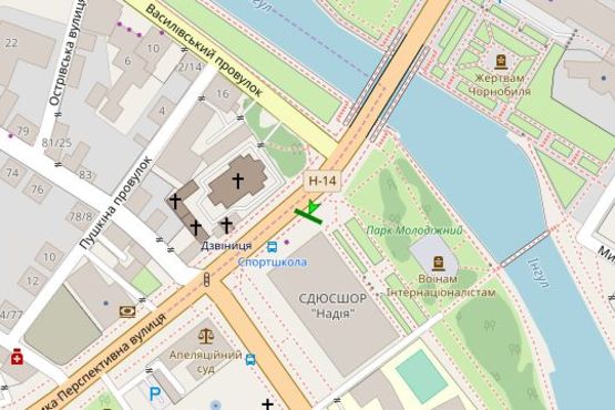 Схема рекламной плоскости по адресу Велика Перспективна вул. - Верхня Пермська вул., 1