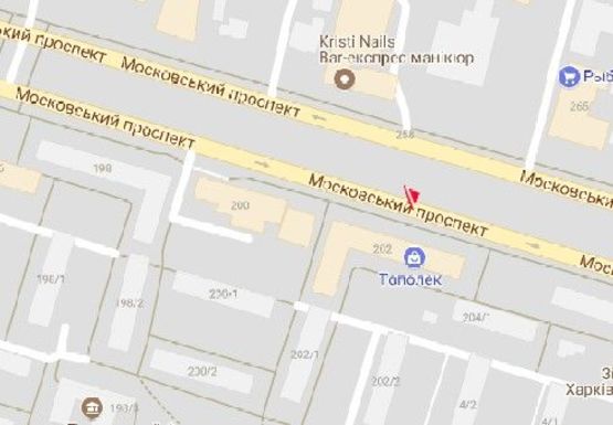 Схема рекламной плоскости по адресу Московский пр., 202 (в центр)