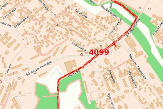 Схема рекламной плоскости по адресу Велика Перспективна вул., 78 - Верхня Пермська вул., 2