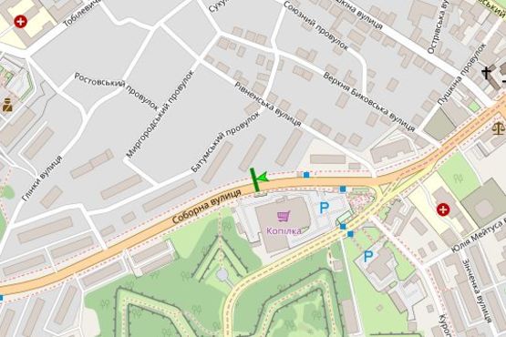 Схема рекламной плоскости по адресу Соборна вул. (Соборна вул.), 8