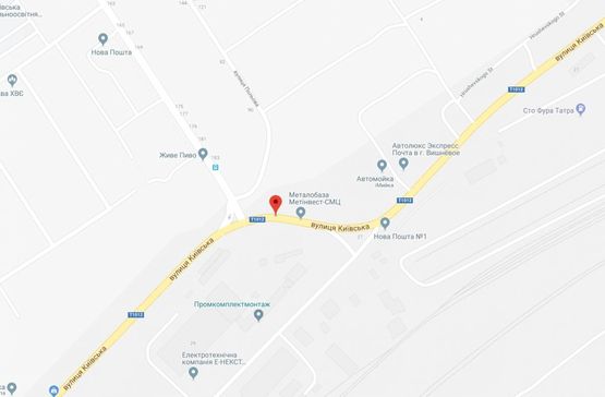 Схема рекламной плоскости по адресу Святопетрівське, ул.Киевсквя, возле светофора на Т-образном перекрестке, поворот на ул.Центральную с.Святопетровское