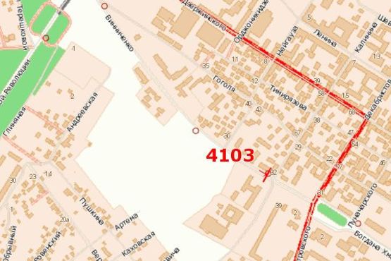 Схема рекламной плоскости по адресу Винниченка просп. - Калініна вул. (Калініна вул.)