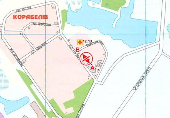 Схема рекламной плоскости по адресу Патона ул., 4 (BackLit)