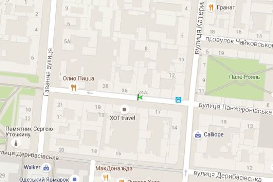 Схема рекламної площини за адресою Ланжеронівська вул., 24А