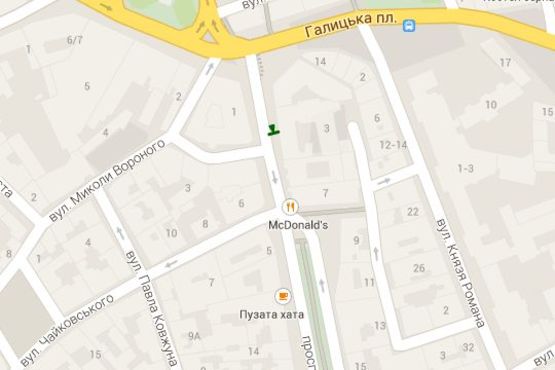 Схема рекламной плоскости по адресу Тараса Шевченка вул., 3