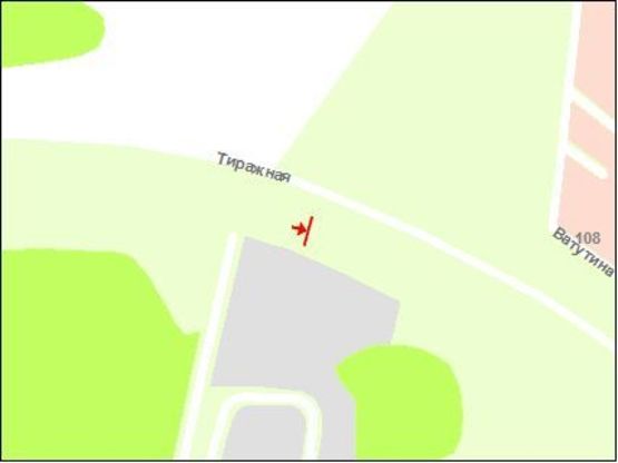 Схема рекламной плоскости по адресу вул.Тиражна -АЗС ТНК2 (вул.Ватутіна), ст.А