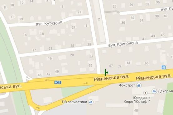 Схема рекламной плоскости по адресу Рівненьська вул., 57