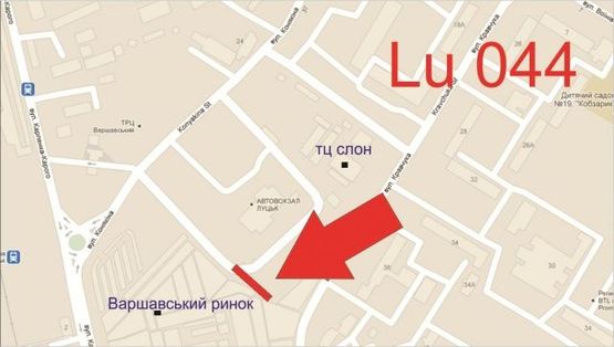 Схема рекламной плоскости по адресу Конякіна_територія Автостанції №1_ТЦ Слон_Варшавський ринок