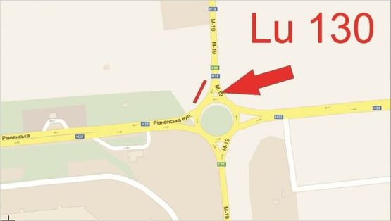 Схема рекламной плоскости по адресу Рівненська/Окружна_кільце біля Епіцентру_в'їзд в місто