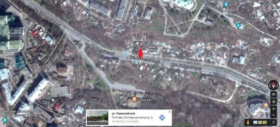 Схема рекламної площини за адресою г.Полтава,ул.Небесной сотни,44,конструкция флажок,центр города, соед. Подол, Левада