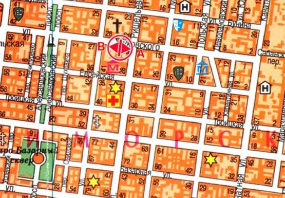 Схема рекламної площини за адресою Жуковского ул., 21 - Ришельевская ул.