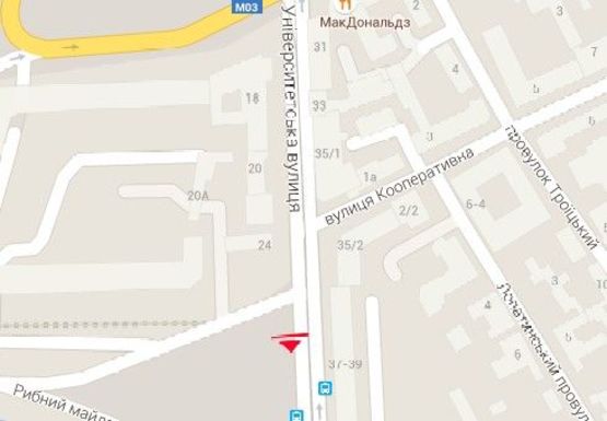 Схема рекламної площини за адресою Университетская ул. - Рыбная пл.