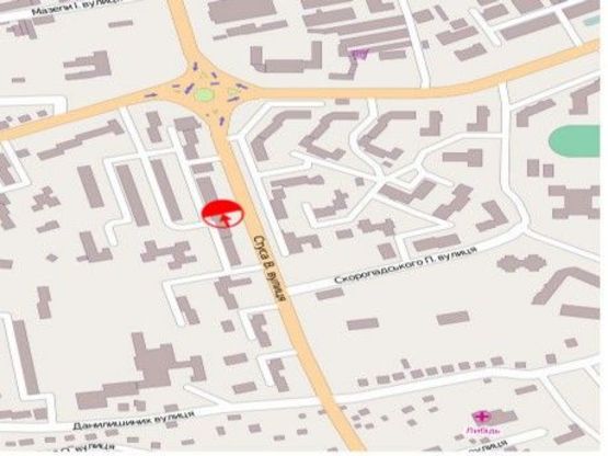 Схема рекламної площини за адресою вул. Стуса, біля Червоної рути