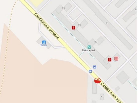Схема рекламной плоскости по адресу вул. Самбірська, АЗС WOG