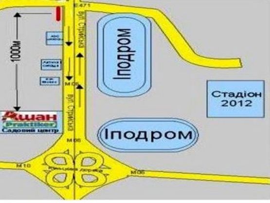 Схема рекламной плоскости по адресу вул. Стрийська, виїзд зі Львова  фасад