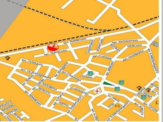 Схема рекламной плоскости по адресу вул. Львівська_навпр суперм Ровекс