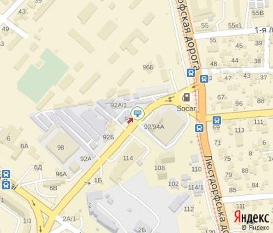 Схема рекламної площини за адресою Королева ул. - Люстдорфская дорога