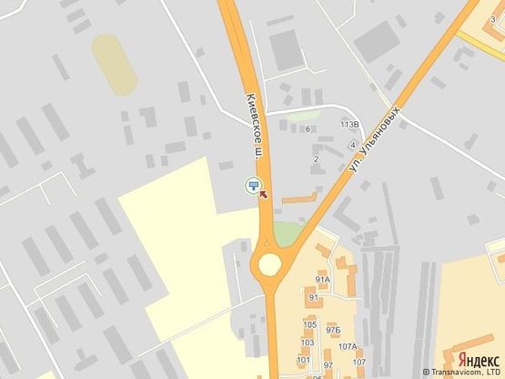 Схема рекламной плоскости по адресу Киевская трасса - выезд, 1